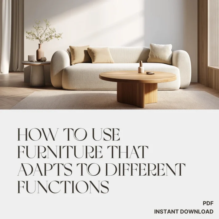 Beige rounded-sofa living room with a circular wooden coffee table and minimalist decor, sunlit neutral walls, reflecting Verra Luxe Home style and adaptable furniture concepts.