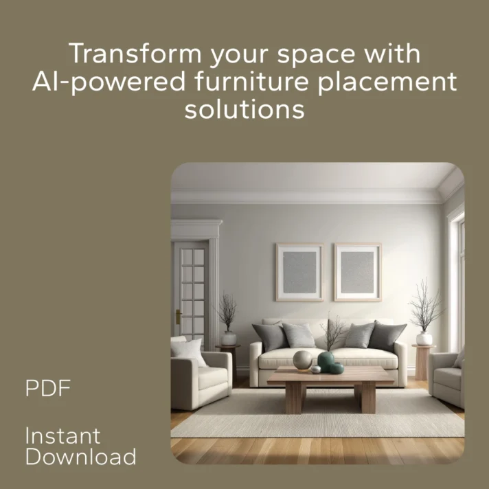 Transform your space with AI-powered furniture placement solutions in a modern beige living room with sofa, chairs, and coffee table layout ideas.