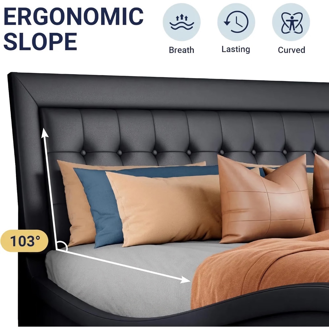 Adjustable Headboard Platform Bed - Image 5