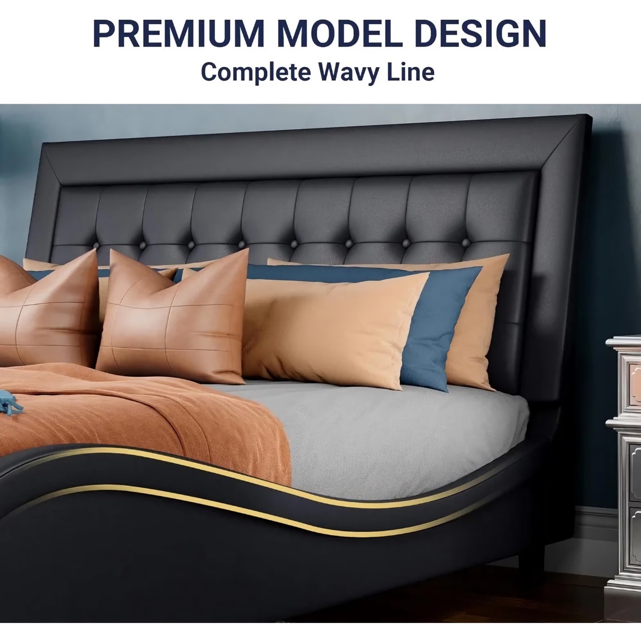 Adjustable Headboard Platform Bed - Image 3
