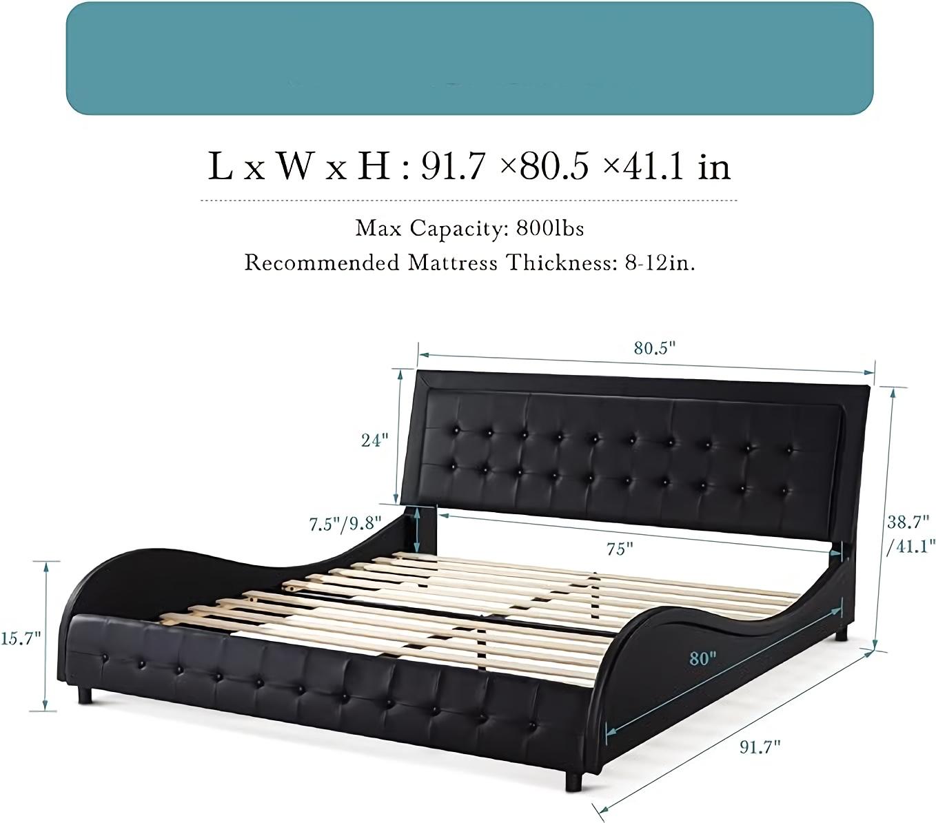 Adjustable Headboard Platform Bed - Image 7