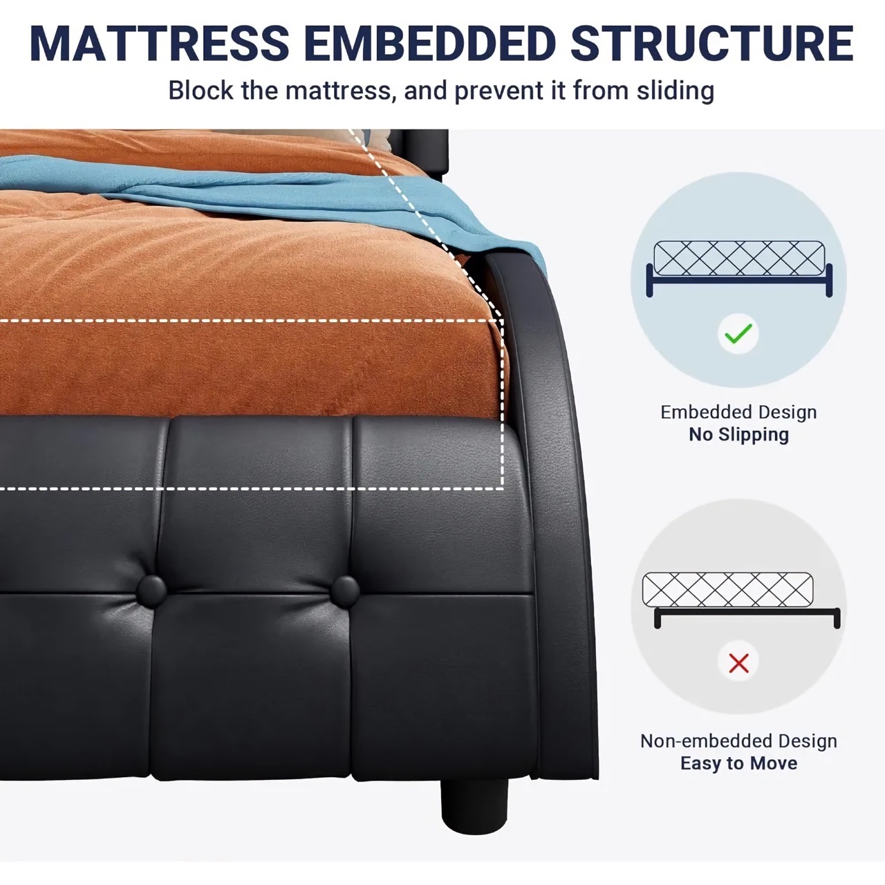 Adjustable Headboard Platform Bed - Image 4