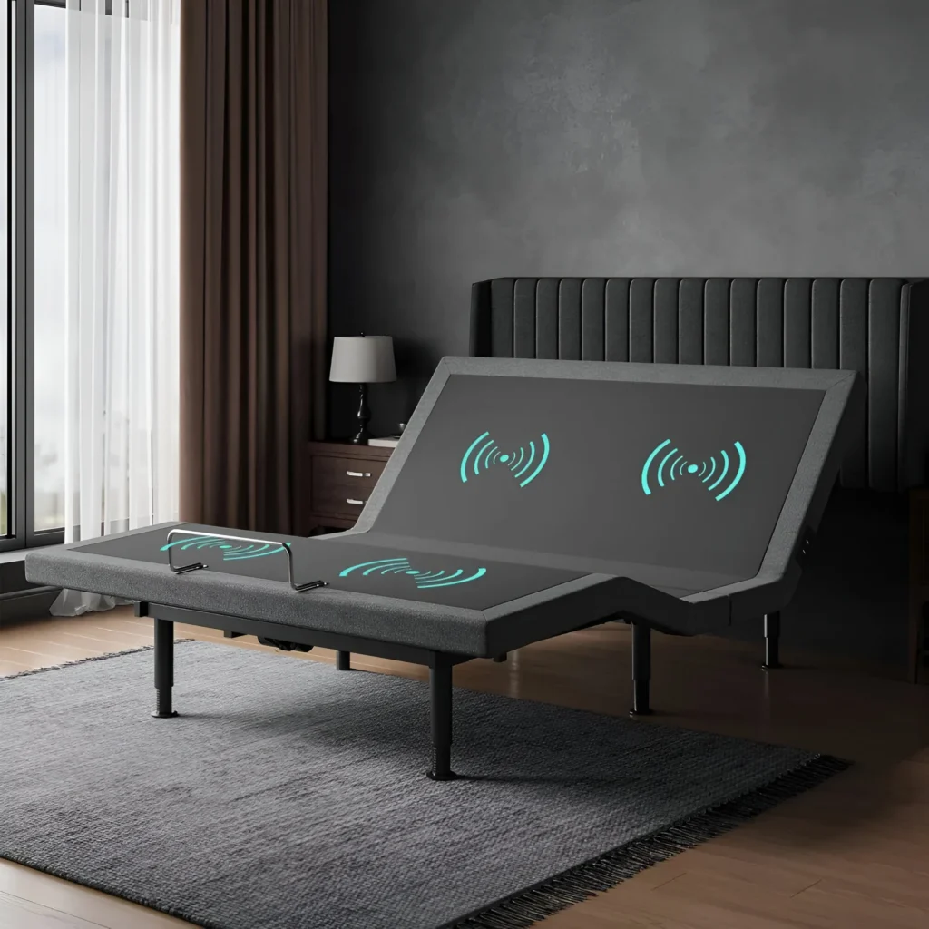 Queen Adjustable Bed Frame with Massage, Wireless Remote & LED Lighting