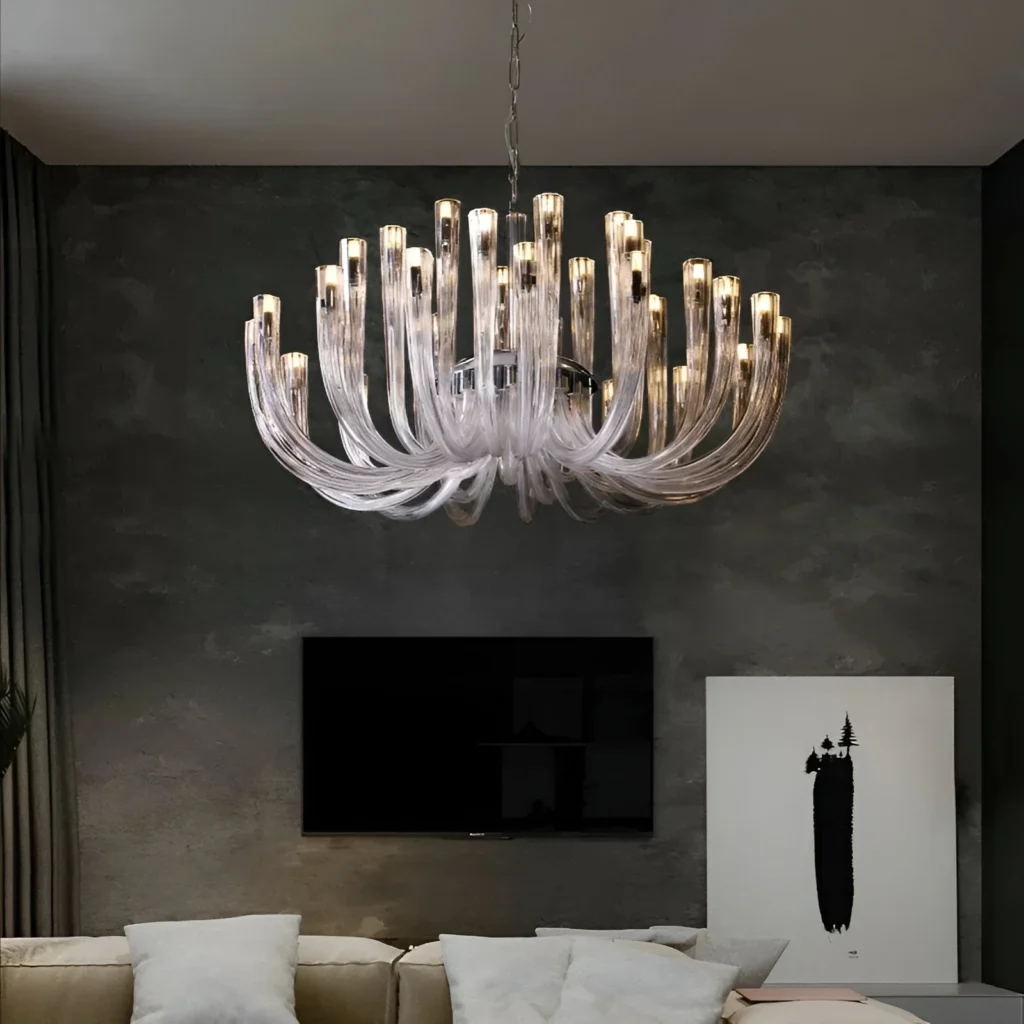Luxury Glass Tube Pendant Light – Modern Minimalist Chandelier for Home & Dining Spaces