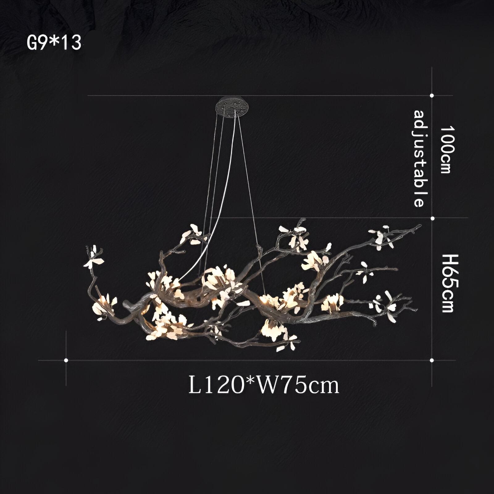 Handmade Copper Branch Chandelier with Stone Accents - Image 6