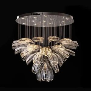 Art Deco Golden & Silver Pendant Lights - Modern Luxury Glass Chandeliers