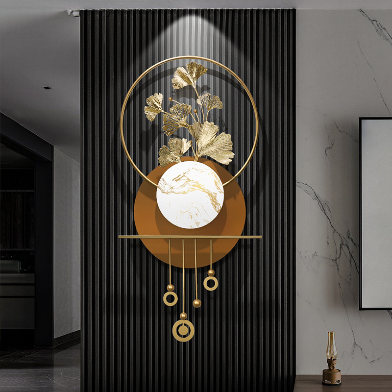 Elegant Ginkgo Leaf Metal Wall Art for Entrance Foyer - Image 5
