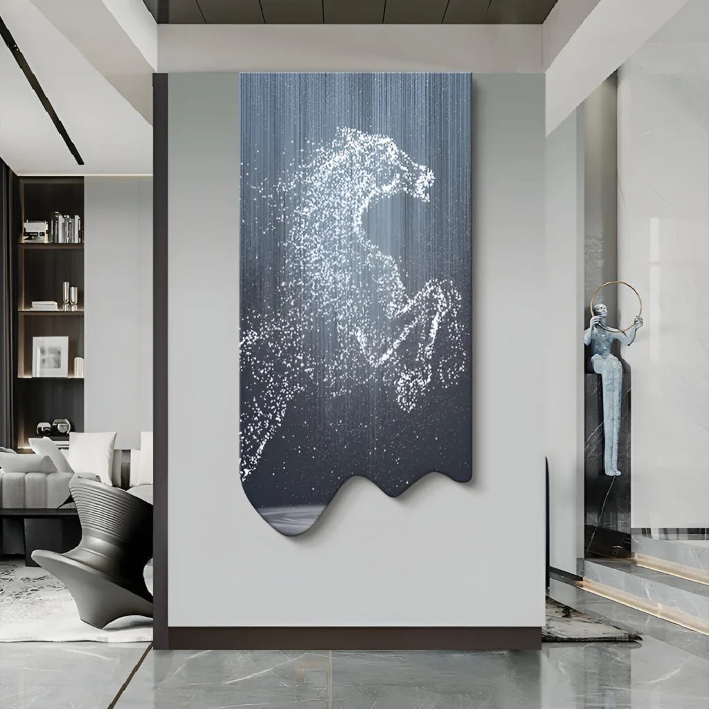 Modern LED Horse Wall Art – Luxury Luminous Canvas for Living Room & Hallway