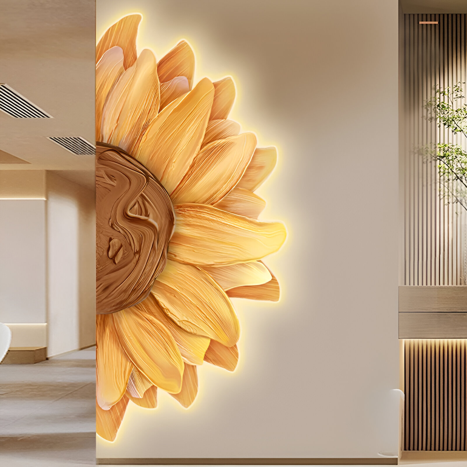 Modern 3D Sunflower LED Wall Light – Artistic Glow for Home Décor - Image 6