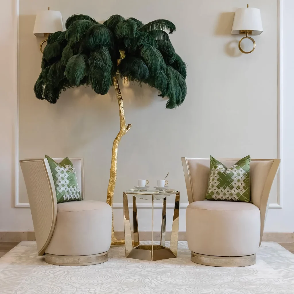 Ostrich Feather LED Floor Lamp