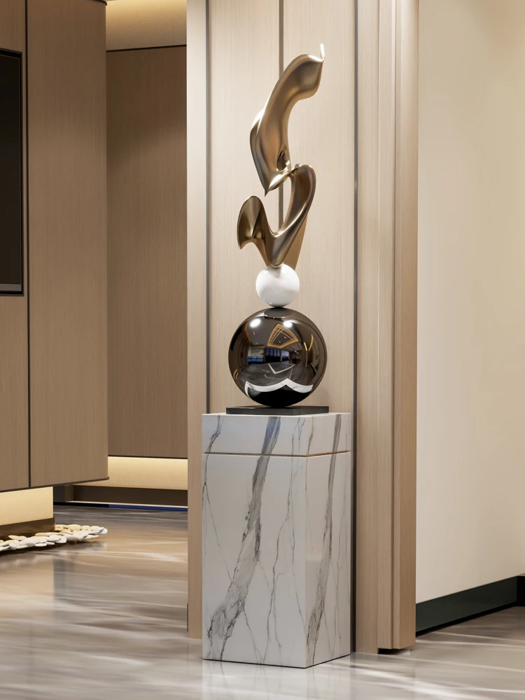 Modern Geometric Electroplated Art Sculpture – Luxury Floor Decoration Figurine