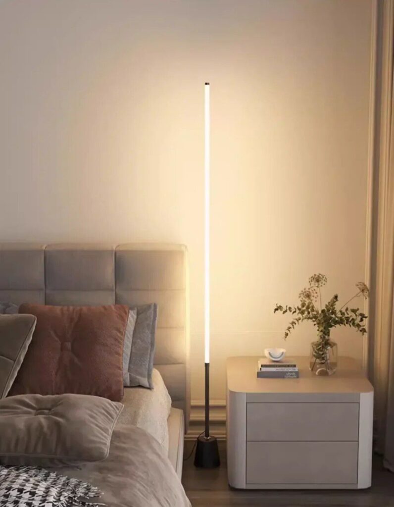 Modern Nordic LED Corner Floor Lamp – Dimmable, Remote-Controlled Mood Light for Home Decor