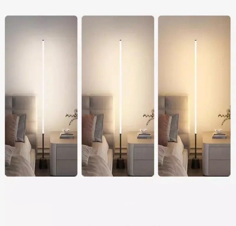Modern Nordic LED Corner Floor Lamp – Dimmable, Remote-Controlled Mood Light for Home Decor