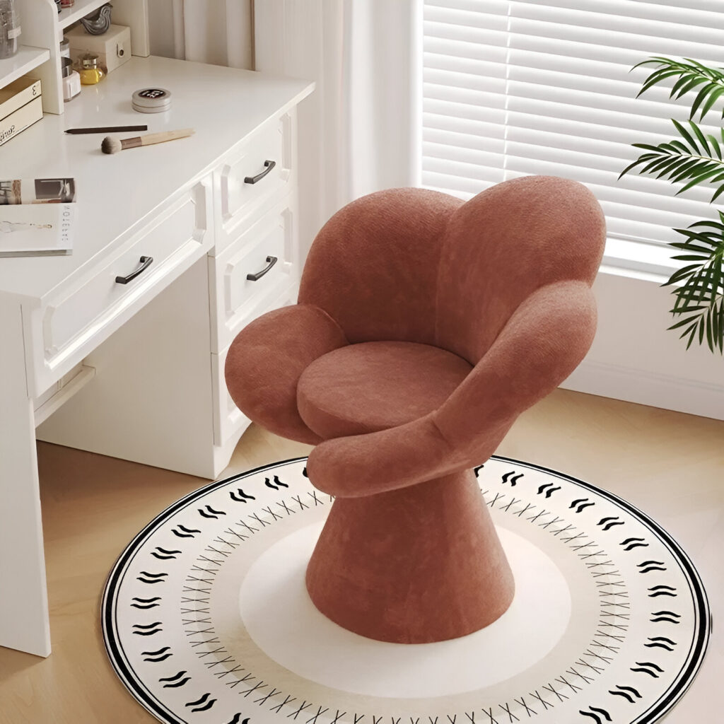 Nordic Petal Velvet Swivel Chair