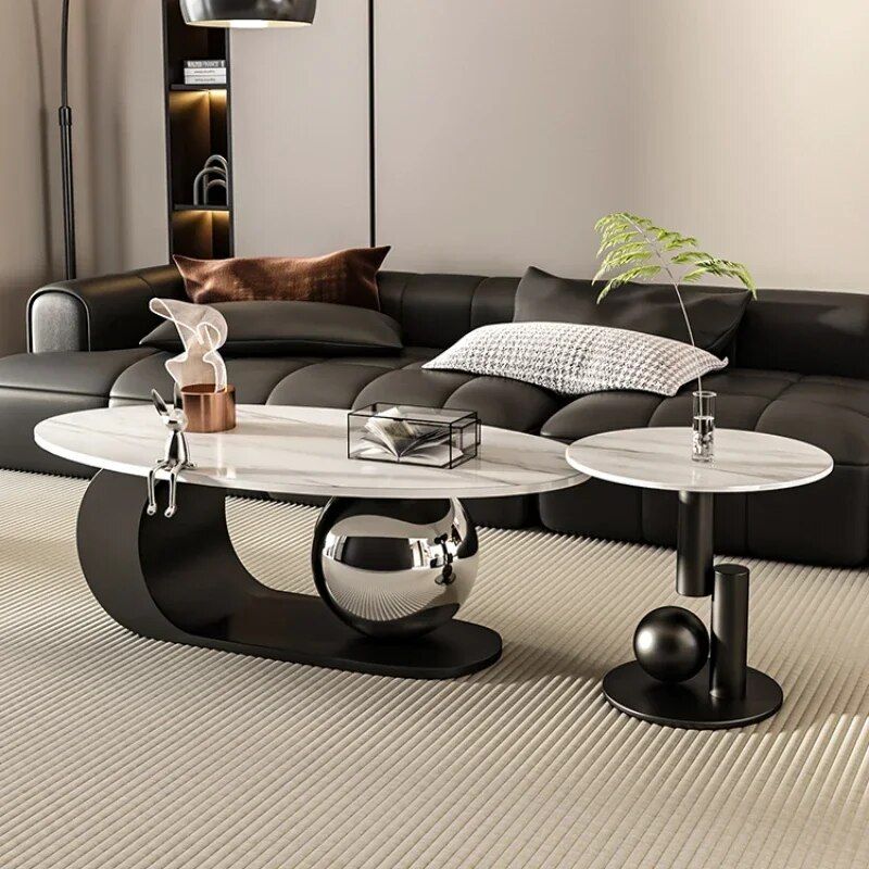 Minimalist Oval Rock Plate Coffee Table - Image 3
