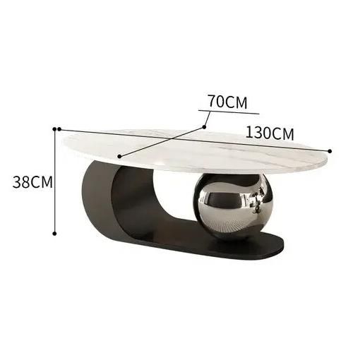 Minimalist Oval Rock Plate Coffee Table - Image 4