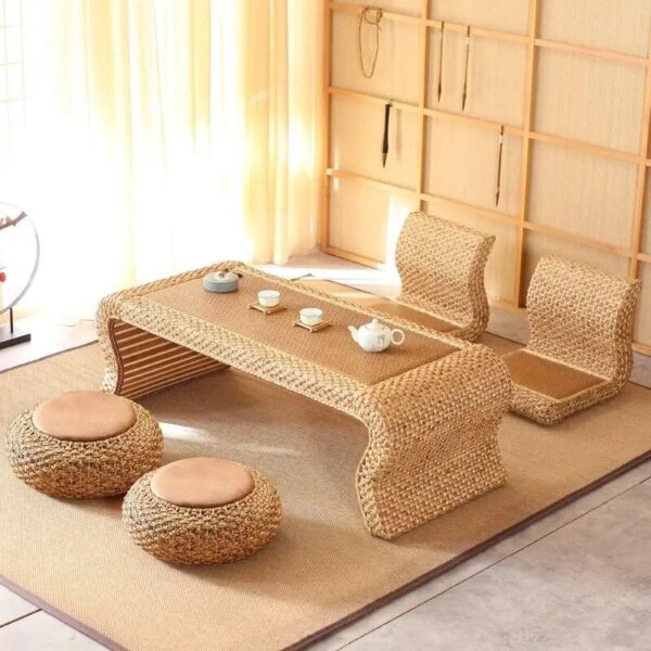 Minimalist Rattan Coffee Table – Luxury Nordic Design