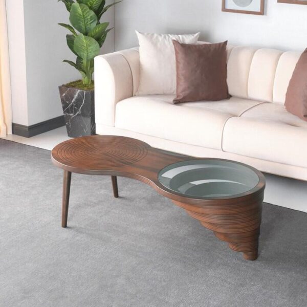 Walnut Nordic Coffee Table – Industrial Designer Side Table