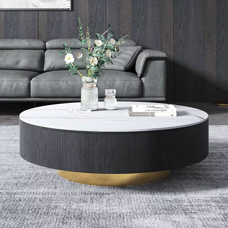 Luxury Italian Marble Sintered Stone Round Coffee Table