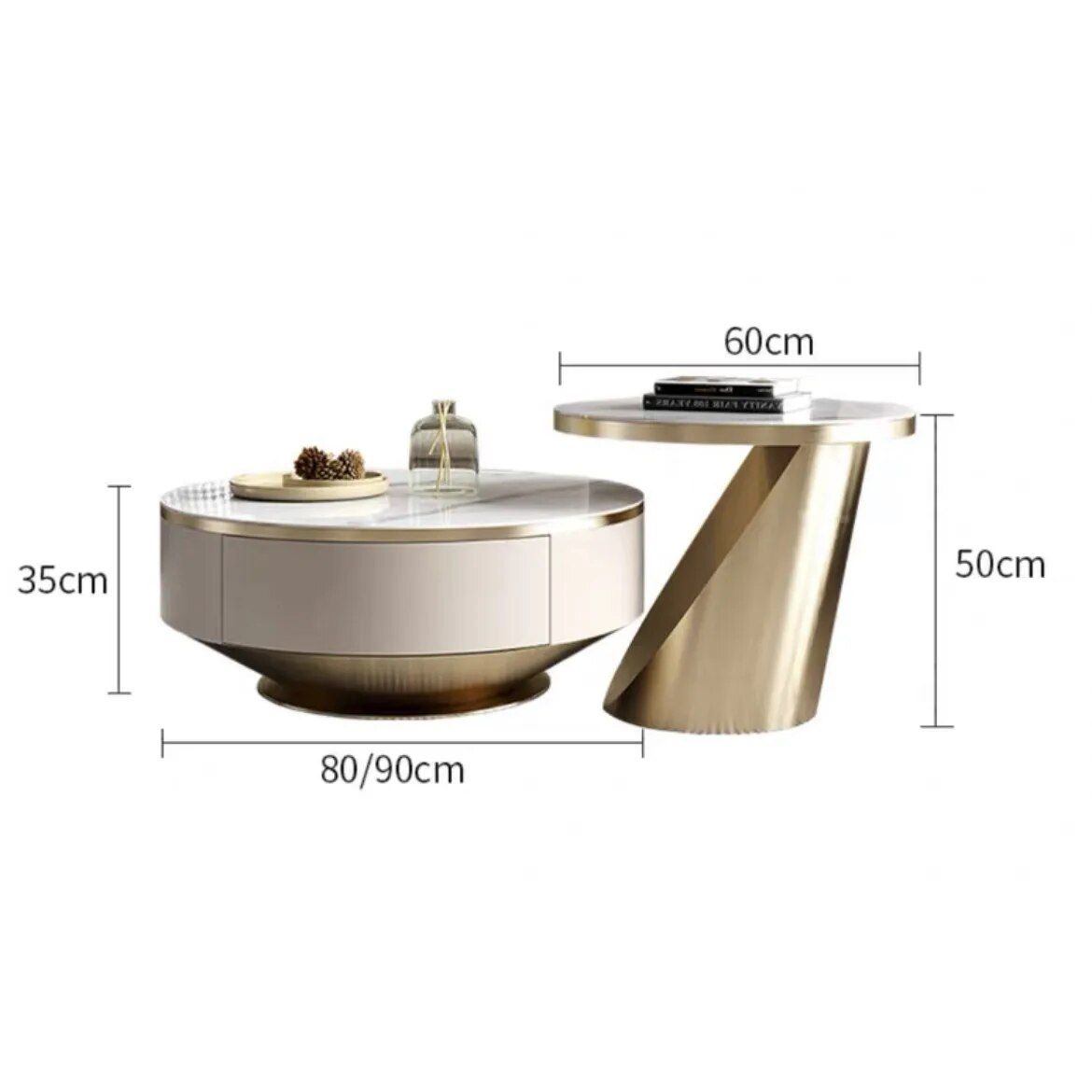 Modern Round Wooden Coffee Table - Image 7