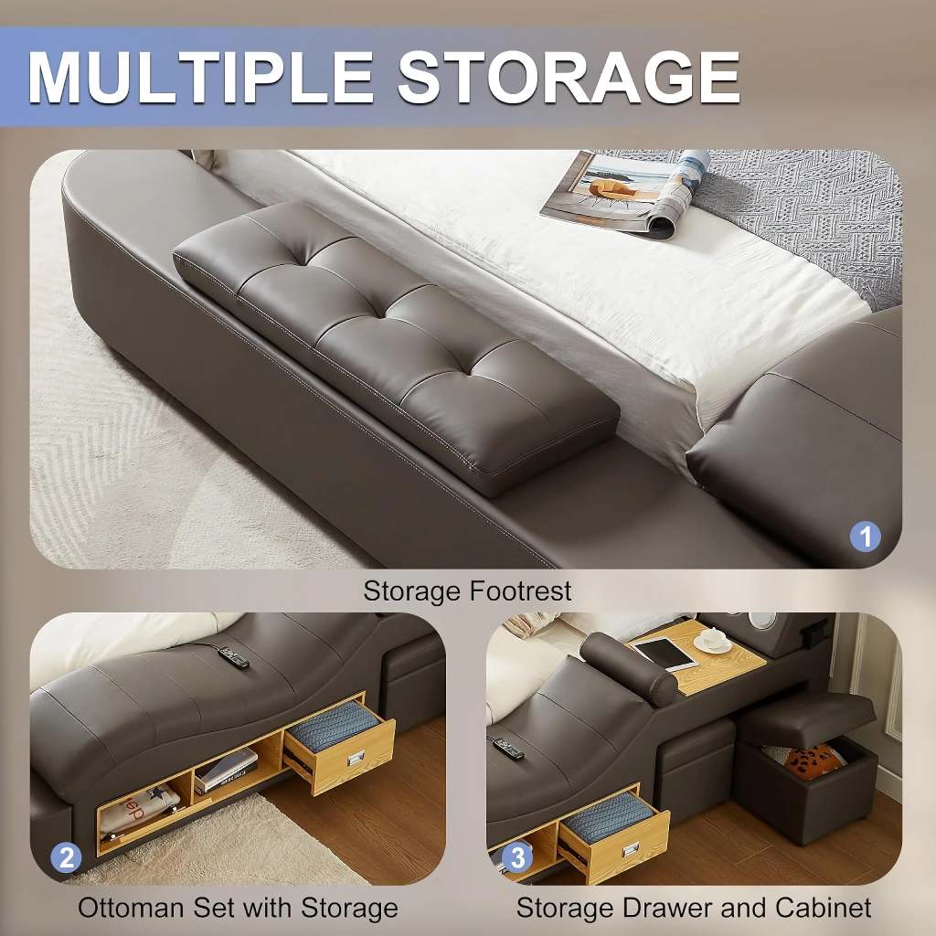 Luxury Smart King Bed with Massage Recliner - Image 5