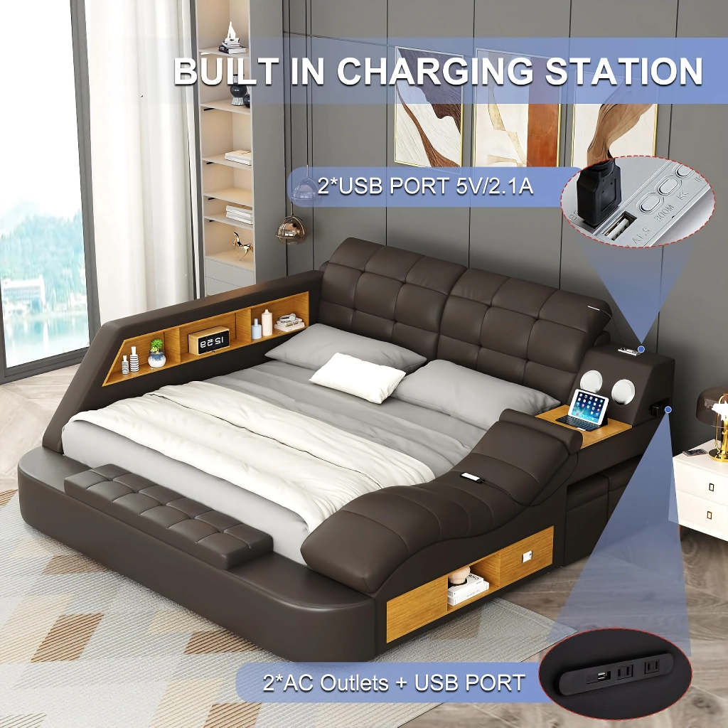 Luxury Smart King Bed with Massage Recliner - Image 4
