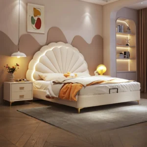 Luxury Queen & King Size Leather Bed Frame with Storage