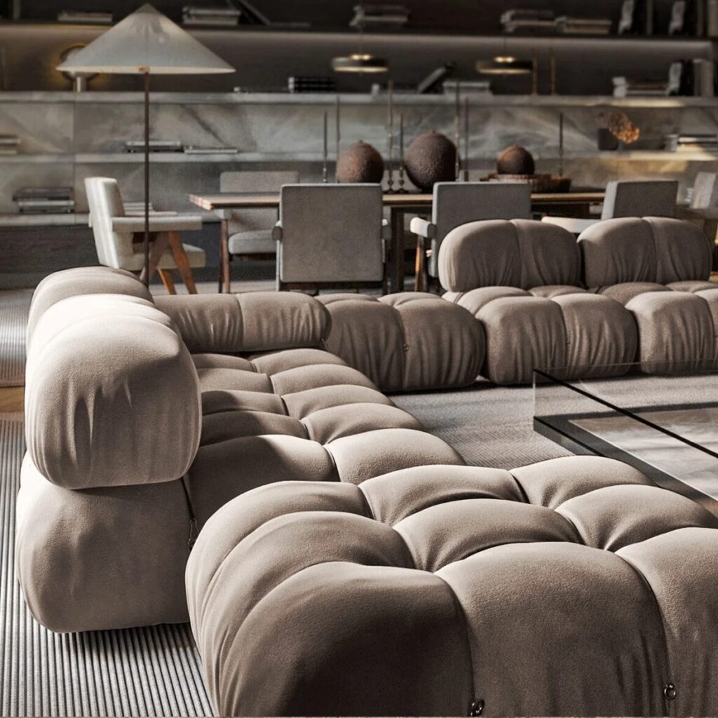 Modular Soft Sofa with Ottoman