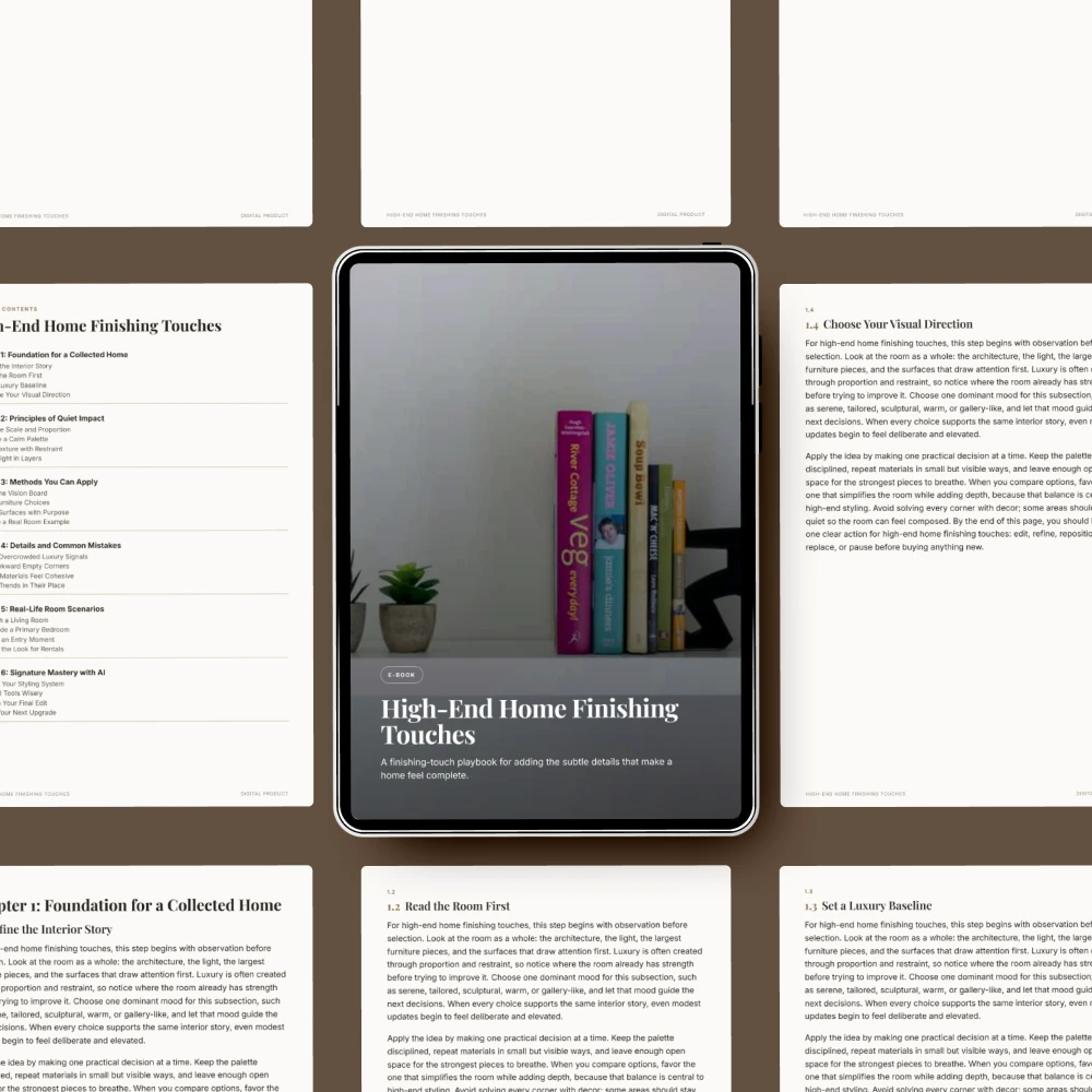 High-End Home Finishing Touches Ebook, Luxury Interior Styling Guide, Collected Home Decor Plan, Designer Room Refresh Download