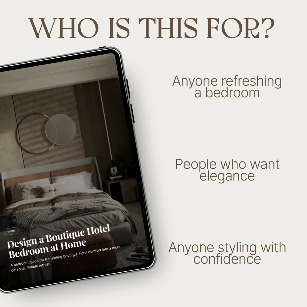 Design a Boutique Hotel Bedroom at Home | Luxury Bedroom Styling Guide, Elegant Home Decor Digital Download, Cozy Bedroom Makeover PDF