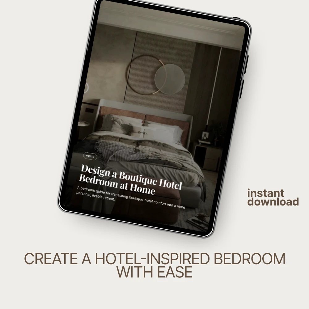 Design a Boutique Hotel Bedroom at Home | Luxury Bedroom Styling Guide, Elegant Home Decor Digital Download, Cozy Bedroom Makeover PDF