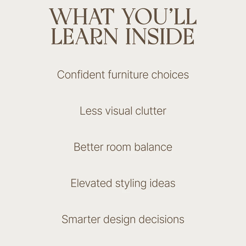 Choose Statement Furniture without Overcrowding | Interior Styling eBook, Luxury Home Decor Guide, Furniture Layout & Room Styling PDF
