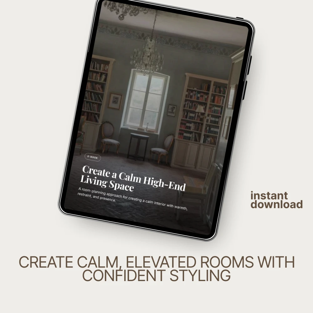 Create a Calm High-End Living Space | Luxury Interior Styling eBook, Quiet Home Decor Guide, AI Room Design Planner