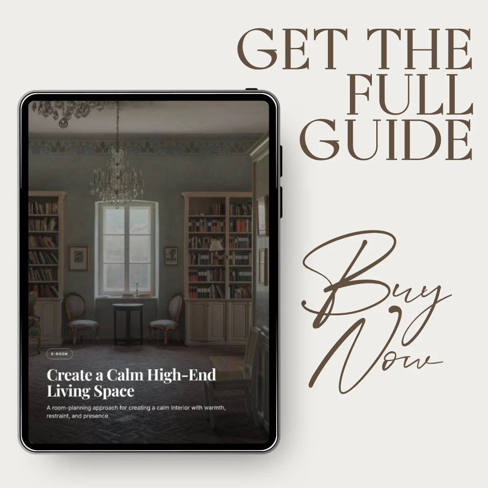 Create a Calm High-End Living Space | Luxury Interior Styling eBook, Quiet Home Decor Guide, AI Room Design Planner